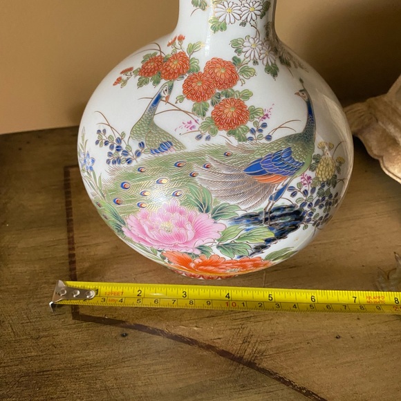 Japanese Shibata Peacock vase - Picture 6 of 9